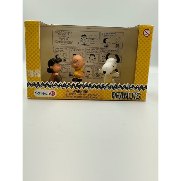 Schleich Peanuts Charlie Brown Lucy Snoopy Comic Strip Figures Set 22014 Classic - Picture 1 of 7